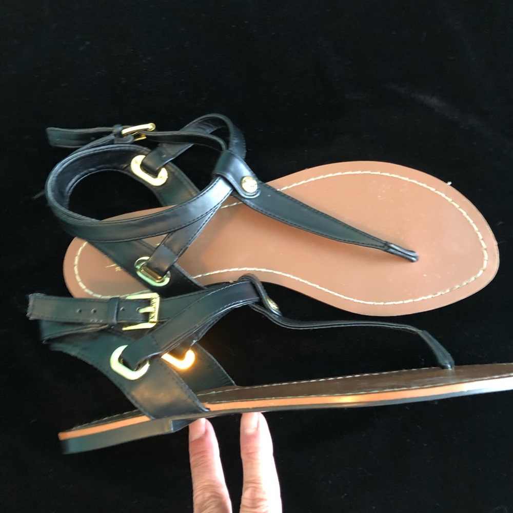 Ralph Lauren black flat sandals